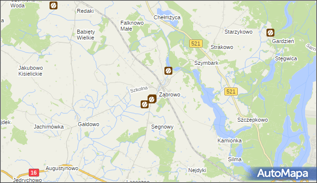 mapa Ząbrowo gmina Iława, Ząbrowo gmina Iława na mapie Targeo