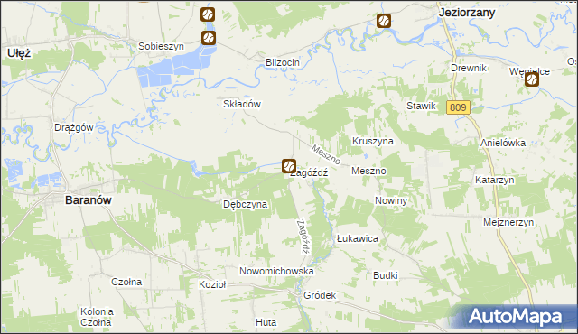 mapa Zagóźdź, Zagóźdź na mapie Targeo