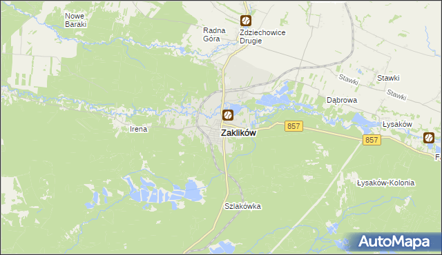 mapa Zaklików, Zaklików na mapie Targeo