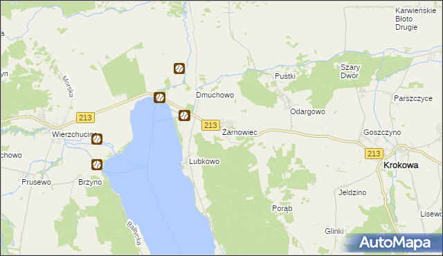 mapa Żarnowiec gmina Krokowa, Żarnowiec gmina Krokowa na mapie Targeo
