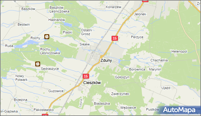mapa Zduny powiat krotoszyński, Zduny powiat krotoszyński na mapie Targeo