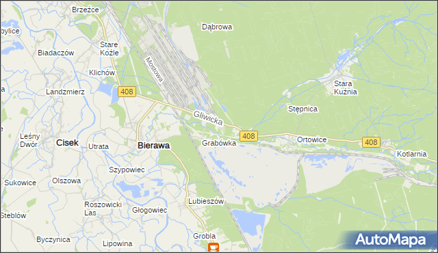 mapa Korzonek gmina Bierawa, Korzonek gmina Bierawa na mapie Targeo