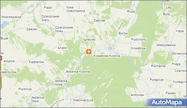 mapa Kowalków-Kolonia, Kowalków-Kolonia na mapie Targeo
