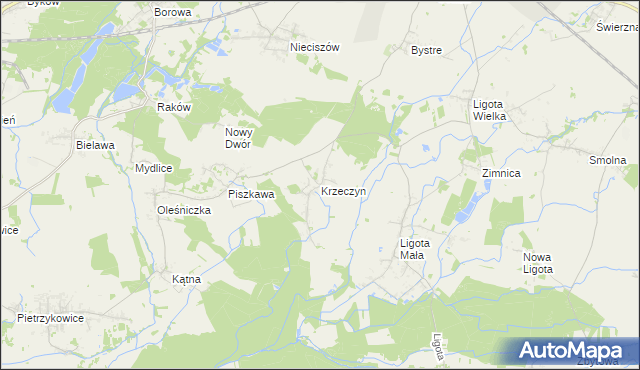 mapa Krzeczyn, Krzeczyn na mapie Targeo