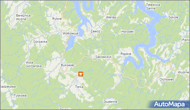 mapa Sakowczyk, Sakowczyk na mapie Targeo