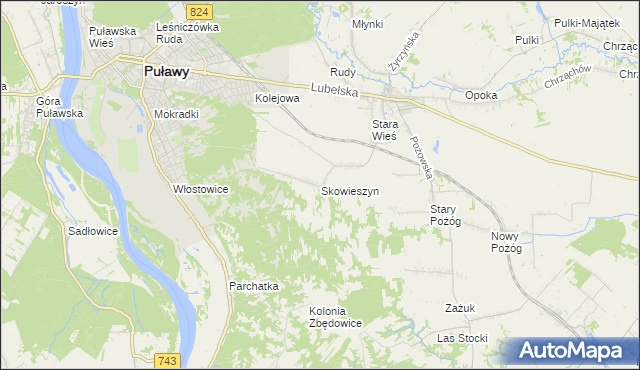 mapa Skowieszyn, Skowieszyn na mapie Targeo