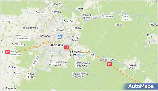 mapa Koczwara, Koczwara na mapie Targeo