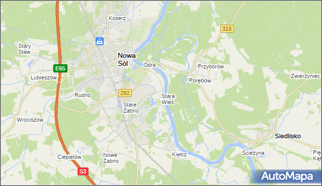 mapa Stara Wieś gmina Nowa Sól, Stara Wieś gmina Nowa Sól na mapie Targeo