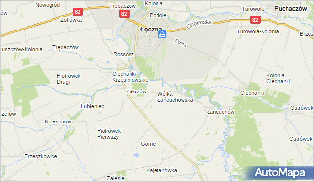 mapa Wólka Łańcuchowska, Wólka Łańcuchowska na mapie Targeo