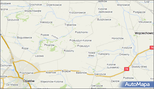 mapa Przeuszyn, Przeuszyn na mapie Targeo