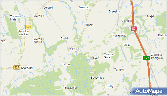 mapa Kąty-Wybudowanie, Kąty-Wybudowanie na mapie Targeo