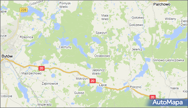 mapa Ociaskowo, Ociaskowo na mapie Targeo