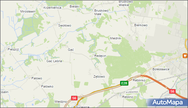 mapa Redęcin, Redęcin na mapie Targeo