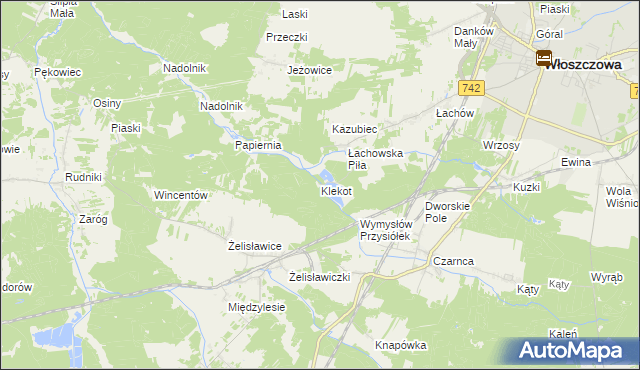 mapa Klekot, Klekot na mapie Targeo