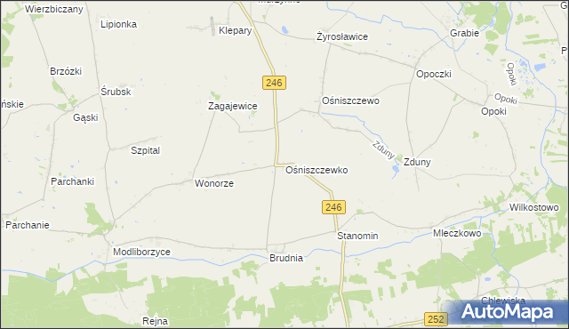 mapa Ośniszczewko, Ośniszczewko na mapie Targeo