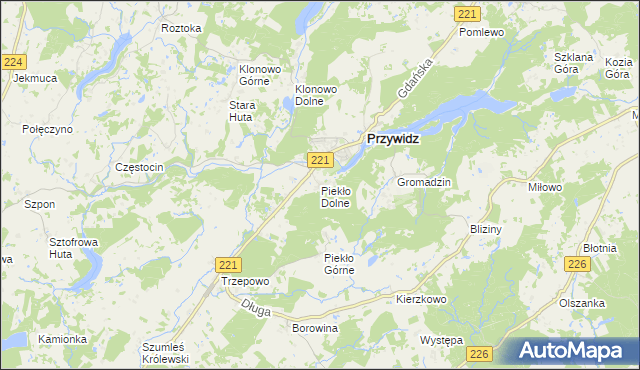mapa Piekło Dolne, Piekło Dolne na mapie Targeo