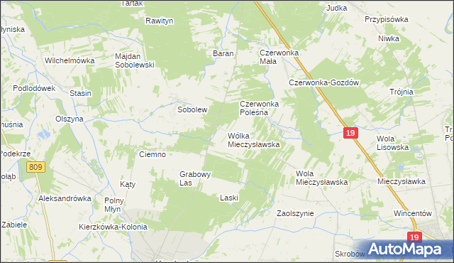 mapa Wólka Mieczysławska, Wólka Mieczysławska na mapie Targeo
