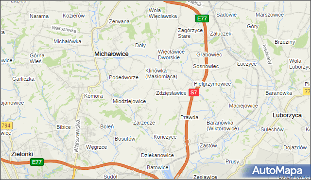 mapa Zdzięsławice, Zdzięsławice na mapie Targeo