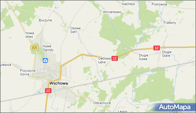 mapa Dębowa Łęka, Dębowa Łęka na mapie Targeo