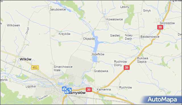 mapa Józefków gmina Namysłów, Józefków gmina Namysłów na mapie Targeo