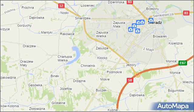 mapa Kłocko, Kłocko na mapie Targeo