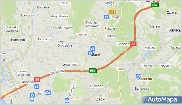 mapa Marki powiat wołomiński, Marki powiat wołomiński na mapie Targeo