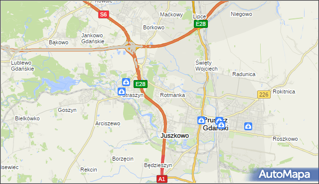 mapa Rotmanka, Rotmanka na mapie Targeo