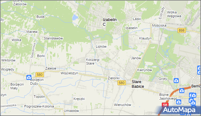 mapa Zielonki-Wieś, Zielonki-Wieś na mapie Targeo