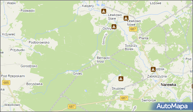 mapa Bernacki Most, Bernacki Most na mapie Targeo