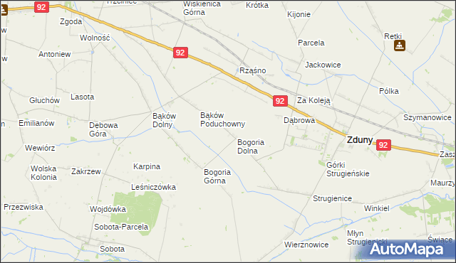 mapa Bogoria Pofolwarczna, Bogoria Pofolwarczna na mapie Targeo