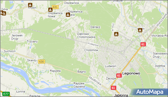 mapa Chotomów, Chotomów na mapie Targeo