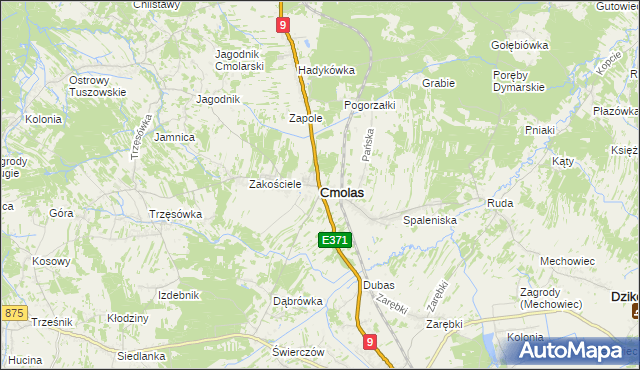 mapa Cmolas, Cmolas na mapie Targeo