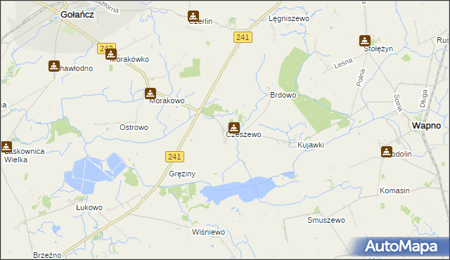 mapa Czeszewo gmina Gołańcz, Czeszewo gmina Gołańcz na mapie Targeo