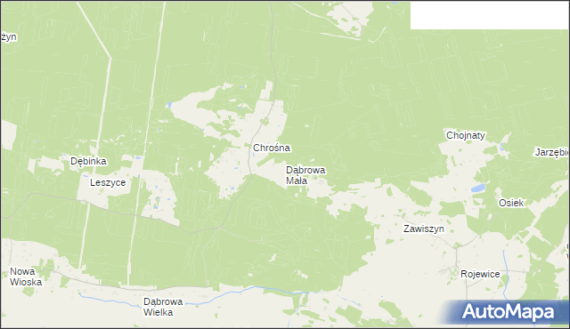mapa Dąbrowa Mała, Dąbrowa Mała na mapie Targeo