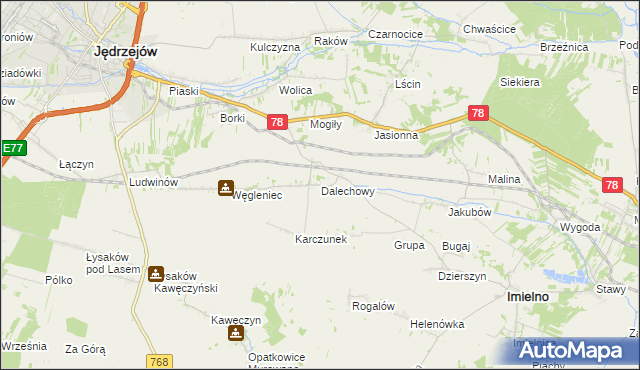 mapa Dalechowy, Dalechowy na mapie Targeo