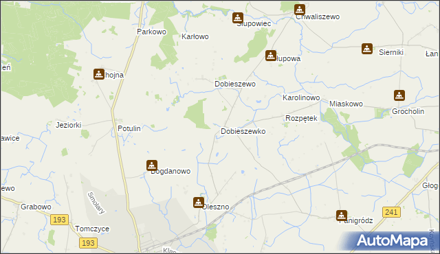 mapa Dobieszewko gmina Kcynia, Dobieszewko gmina Kcynia na mapie Targeo