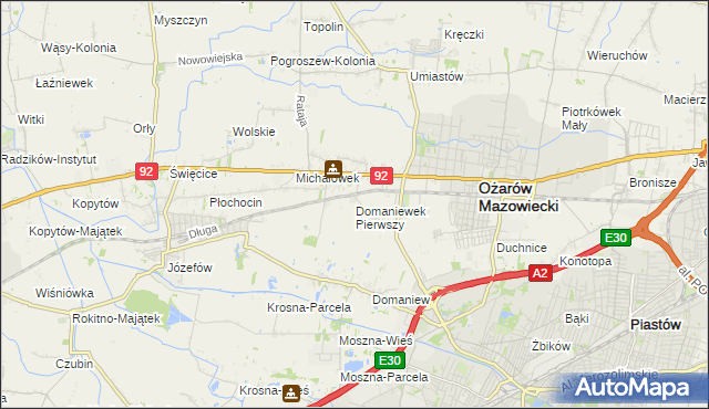 mapa Domaniewek Pierwszy, Domaniewek Pierwszy na mapie Targeo