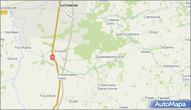 mapa Dubasiewszczyzna, Dubasiewszczyzna na mapie Targeo