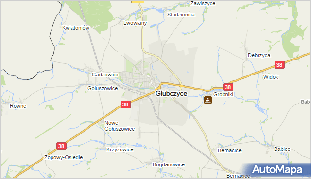 mapa Głubczyce, Głubczyce na mapie Targeo