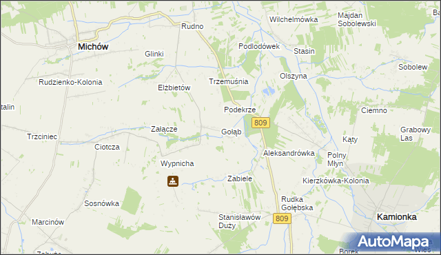 mapa Gołąb gmina Michów, Gołąb gmina Michów na mapie Targeo