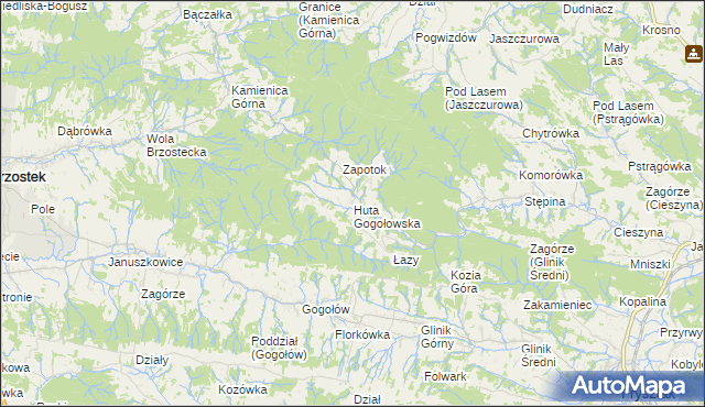 mapa Huta Gogołowska, Huta Gogołowska na mapie Targeo