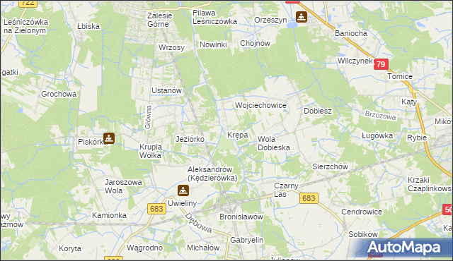 mapa Krępa gmina Prażmów, Krępa gmina Prażmów na mapie Targeo