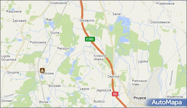 mapa Krościna Wielka, Krościna Wielka na mapie Targeo