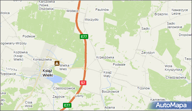 mapa Krzeszówka, Krzeszówka na mapie Targeo