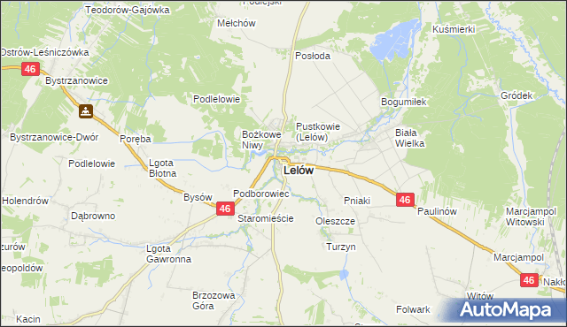 mapa Lelów, Lelów na mapie Targeo
