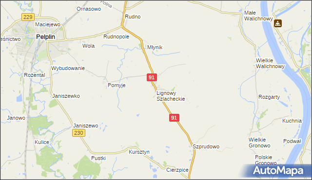 mapa Lignowy Szlacheckie, Lignowy Szlacheckie na mapie Targeo