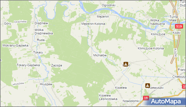 mapa Michałów gmina Platerów, Michałów gmina Platerów na mapie Targeo