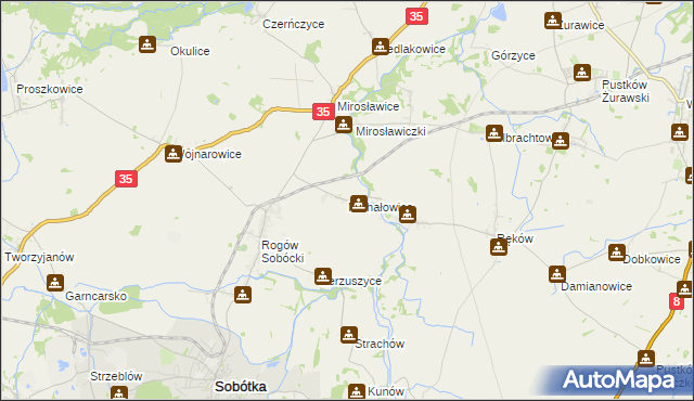 mapa Michałowice gmina Sobótka, Michałowice gmina Sobótka na mapie Targeo