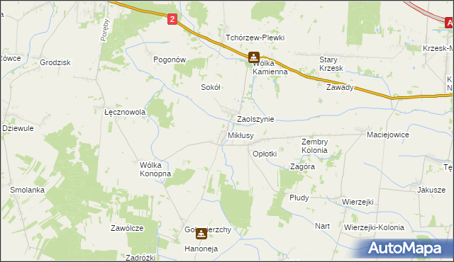 mapa Mikłusy, Mikłusy na mapie Targeo