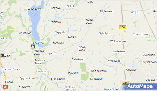 mapa Nowa Wieś gmina Piotrków Kujawski, Nowa Wieś gmina Piotrków Kujawski na mapie Targeo